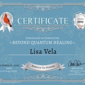 Lisa Vela Bqh Certificate