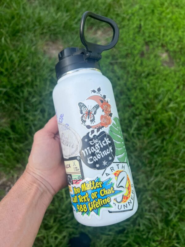 water bottle with stickers