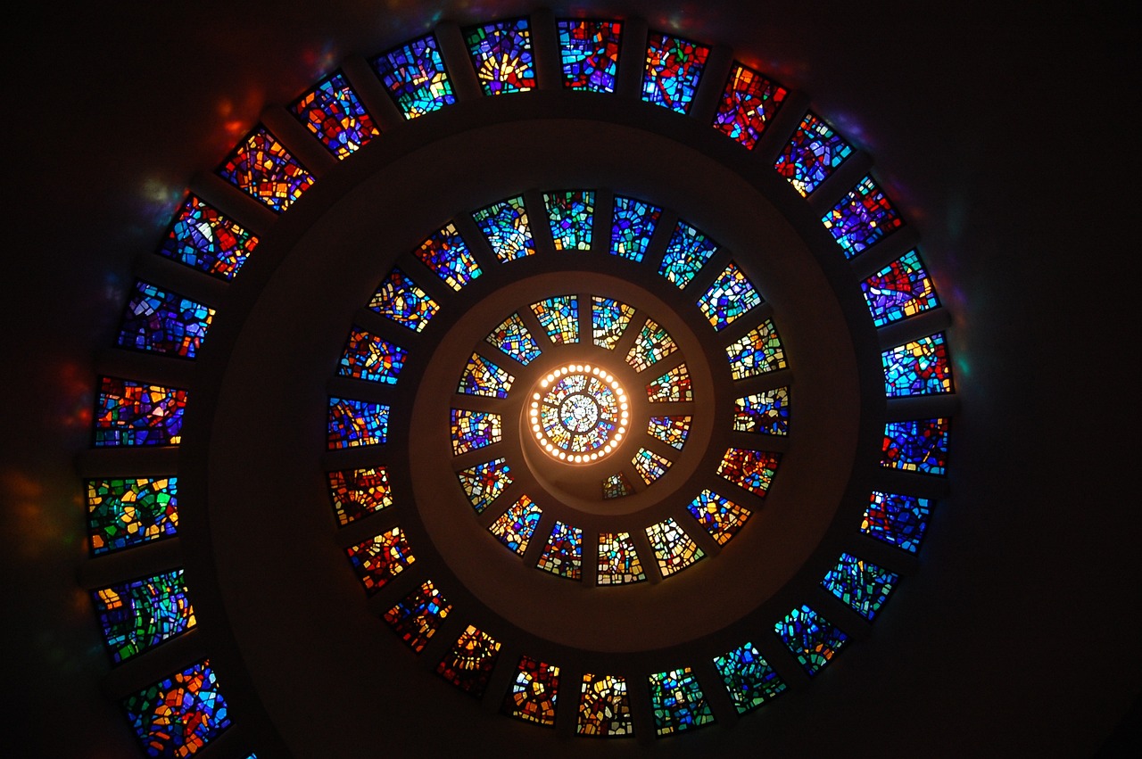 Stained Glass in a spiral
